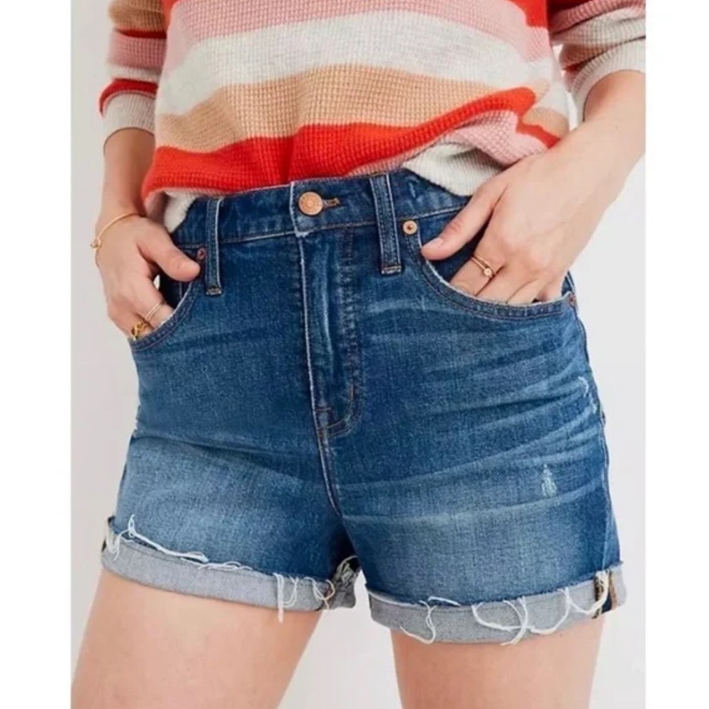 Madewell Women's Blue Denim Distressed Jean Shorts Size 32 | 12